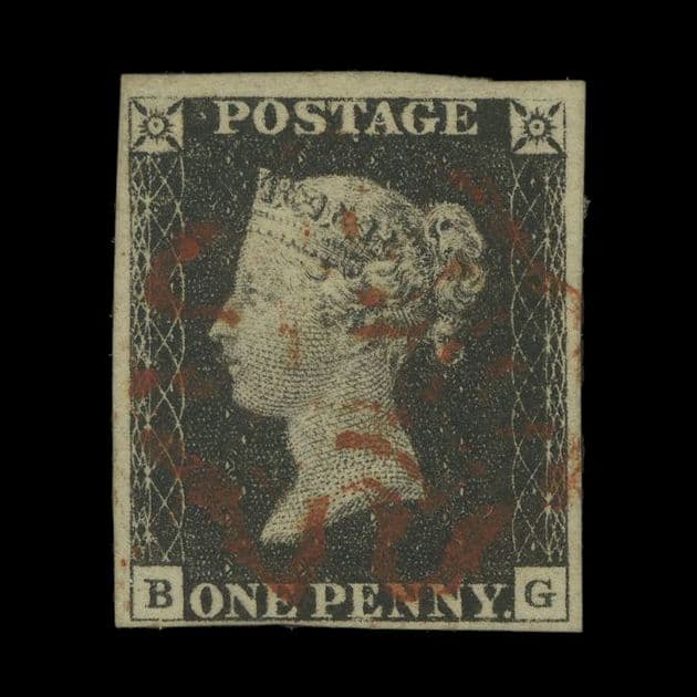 TUT5696 - GB QV 1d. Intense Black Plate 1b. 4 Mgn FU