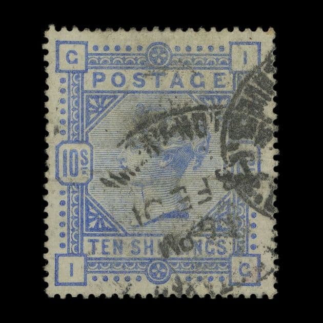 TUT5699 - GB QV 10/- Pale Ultramarine Sound Used