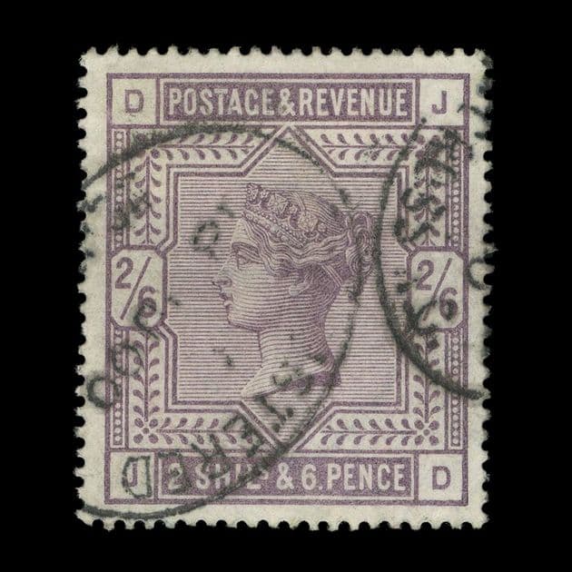 TUT5714 - GB QV White Paper 2/6d Lilac F-VFU Late Use