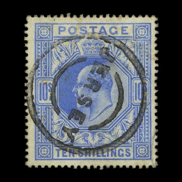 TUT5717 - GB KEVII DLR 10/- Ultramarine F-VFU SON CDS