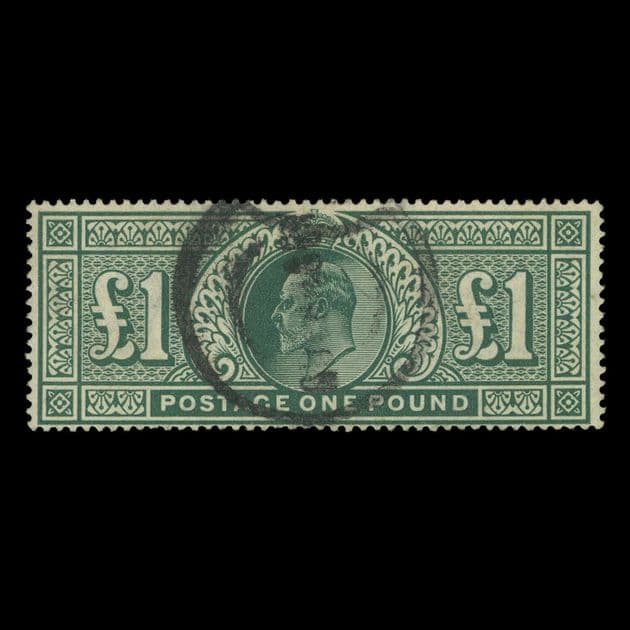 TUT5719 - GB KEVII S. House £1. Deep Green Fine Used