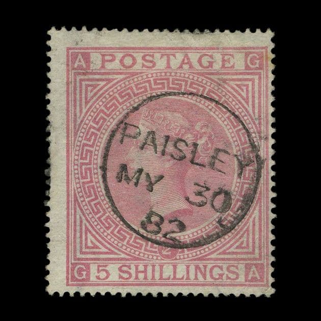 TUT5908 - GB - QV Wmk MC 5s. Pale Rose Plate 2 SON CDS