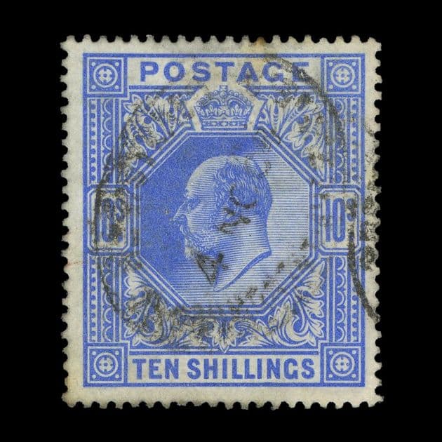 TUT5936 - GB - KEVII DLR 10/- Ultramarine F-VF Used SON