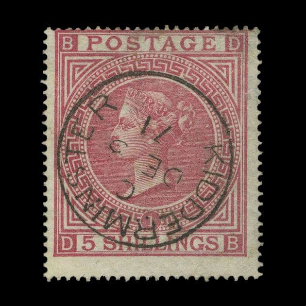 TUT5945 - GB - QV Wmk MC 5s. Rose Superb Used SON