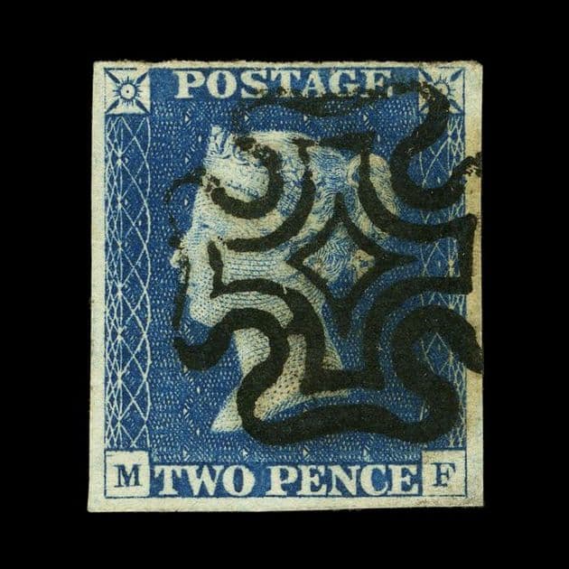 TUT5967 - GB -1840 2d. Bright Blue PL1 M-F 4 MGNS VFU