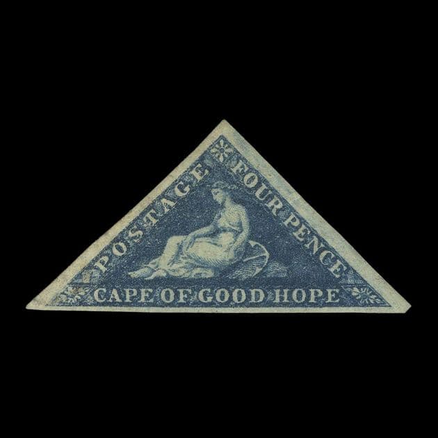 TUT6028 - Cape of Good Hope DLR 4d Deep Blue Triangular VF O.G.