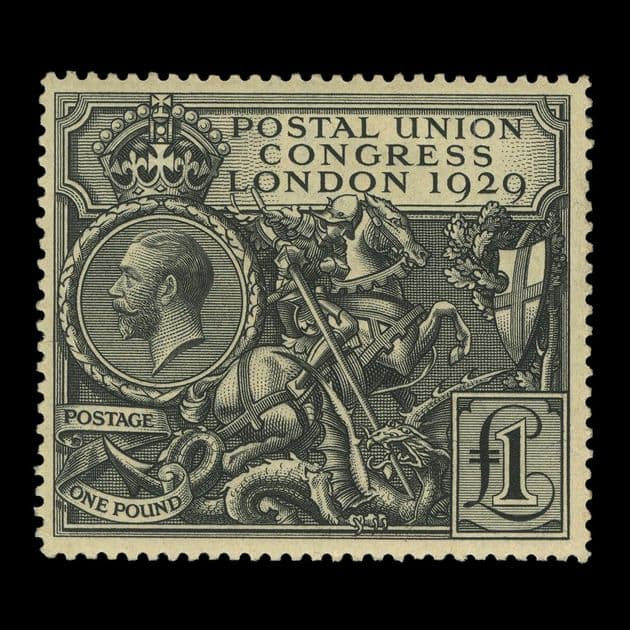 TUT6031 - GB KGV PUC Postal Union Congress £1 Black M