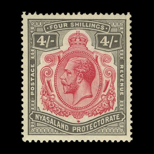 TUT6049 - Nyasaland KGV 4s VFM Unlisted Nick Left Scroll OG