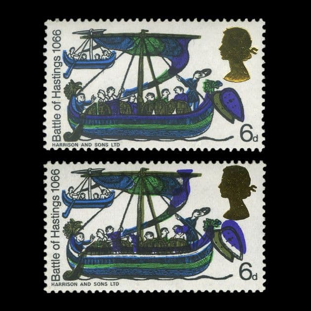 TUT6102 - GB (pre-decimal) QEII Hastings 6d. Violet 'Torn Sail' UM