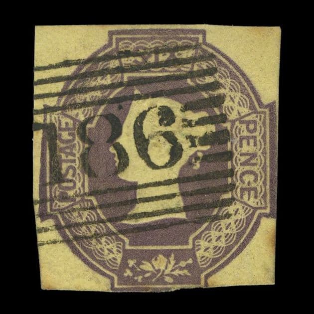 TUT6137 - GB QV EMBOSSED 6d. Purple IRVINE Scotland 186