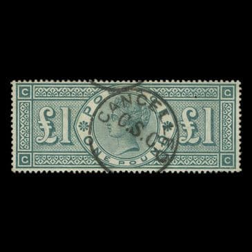 TUT6145 - GB QV £1. Green Superb Civil Service CDS U