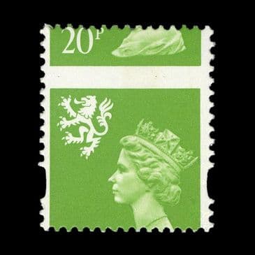 TUT6147 - GB Regionals - Scotland - Questa 20p Bright Green Transposed Value