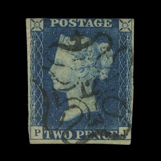 TUT6150 - GB QV 1840 2d. Blue PL2 cancelled Nr.12 in MC