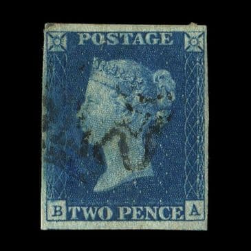 TUT6171 - 2d. Blue PL2 B-A Fine Used 4 mgns Blk MX