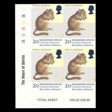 TUT6203 - GB QEII Doormouse 20p. IMPERFORATE Cylinder Blk4