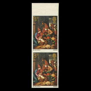 TUT6209 - GB QEII 1968 Christmas IMPERFORATE Marginal Pair