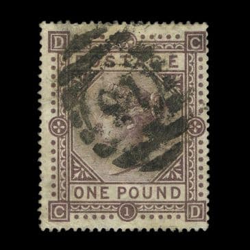 TUT6284 - GB QV £1. Brown-Lilac average - good used