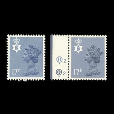 TUT6298 - GB N. Ireland Questa Type II 17p.Grey-Blue