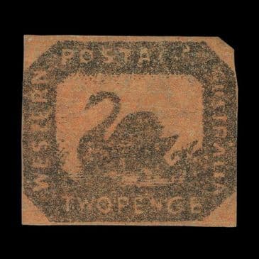TUT6325 - Australia - Swan 2d Brown-black/red VF Unused Cert