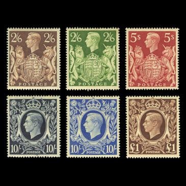 TUT6328 - GB KGVI Square High Values Set 6v. LMM OG