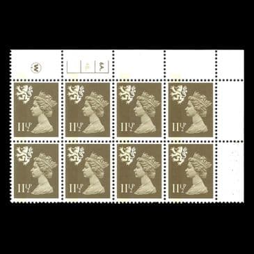 TUT6340 - GB Regionals - Scotland QEII 11½p. Drab Cylinder 6A. 4B. UM NH