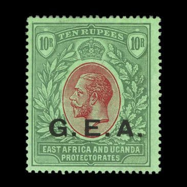 TUT6350 - Tanganyika KGV MCCA 10R on Emerald Back VF O.G.