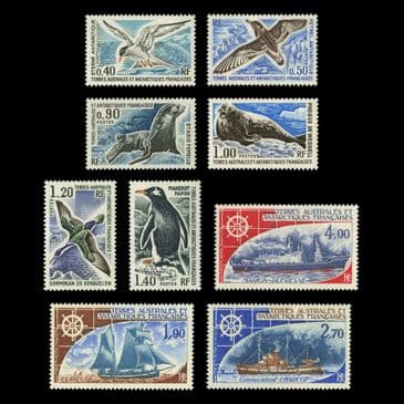 TUT6355 - France 1976 Postage & AIR Birds/Seals/AIR UM NH