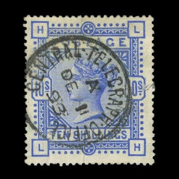 TUT6359 - GB QV 10s. Ultramarine L-H VF bordering Sup