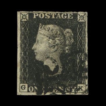 TUT6367 - GB QV 1d. Black Plate 6 clear profile 4 Mgn