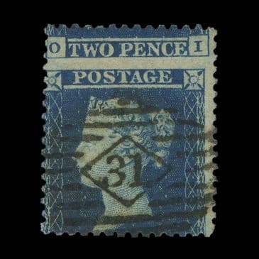 TUT6397 - GB QV Stars 2d. Blue Exceptional Miss-Perf FU
