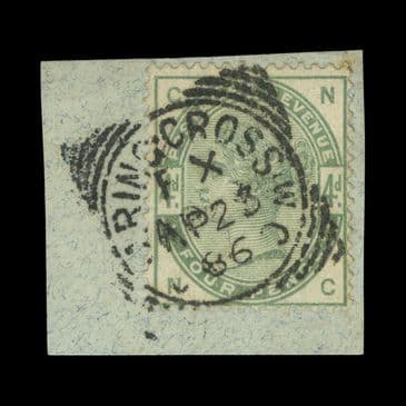 TUT6446 - GB QV Lilacs & Greens 4d. Squ'd Circle CDS