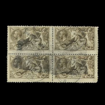 TUT6487 - GB KGV DLR 2/6d. Grey-brown Seahorse Block 4 U.