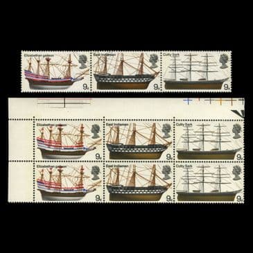 TUT6537 - GB QEII Ships 9d. RED SUPERSTRUCTURE Shift