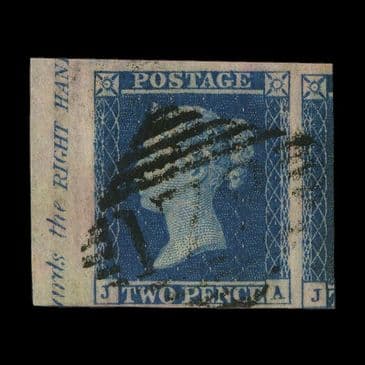 TUT6564 - GB QV 2d. Violet-blue PL4 Superb U Inscription