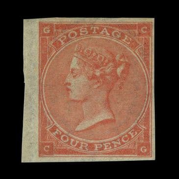 TUT6570 - GB QV 1863 4d Pale red IMPERFORATE o.g example