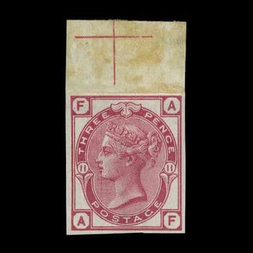 TUT6574 - GB QV 1873 3d Rose Plate 11. Imperf IMPRIMATUR