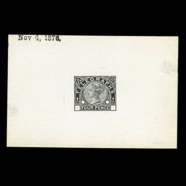 TUT6577 - GB QV 1876 4d. Telegraph Die Proof Void PL & L