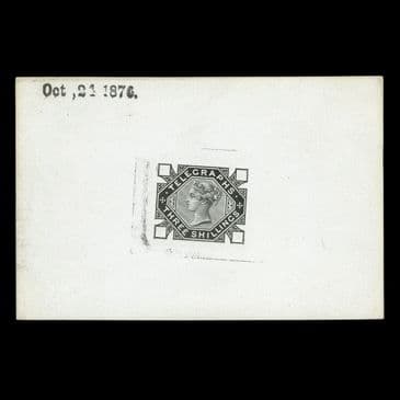TUT6578 - GB QV 1876 3s. Telegraph Die Proof VF in Black