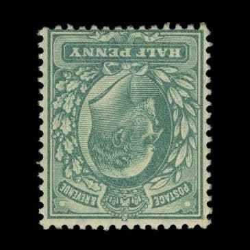 TUT6583 - GB KEVII ½d. Blue-green ERROR INVERTED WMK