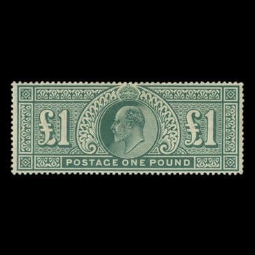 TUT6585 - GB KEVII DLR £1. Dull blue green VFM O.G.