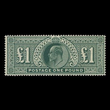 TUT6588 - GB KEVII SH £1. Deep Green Superb UM O.G Pristine