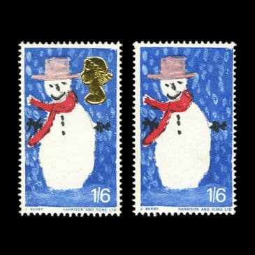 TUT6603 - GB QEII Christmas Snowman 1/6d. MISSING GOLD UM