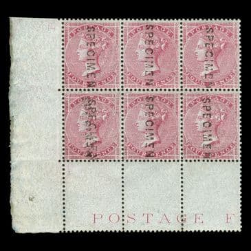 TUT6605 - GB QV 4d. Carmine Medium Garter UM SPECIMEN B6