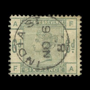 TUT6625 - GB QV 6d. Dull Green INDIA ST. Thimble CDS