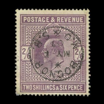 TUT6662 - De La Rue 2/6d. Dull Purple SON 1907 CDS