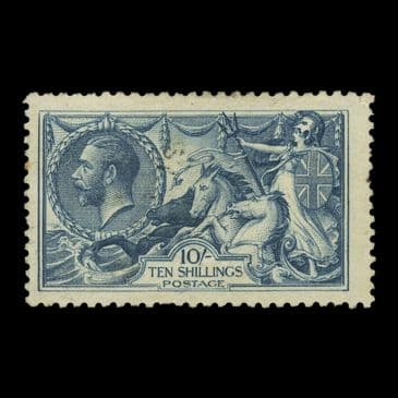 TUT6671 - GB KGV Bradbury 10/- Seahorse Unlisted Shade