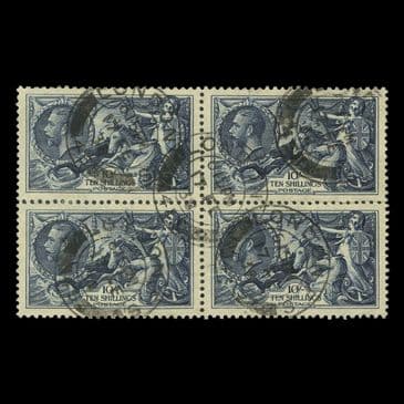 TUT6673 - GB KGV Waterlow Re-engraved 10s Indigo Seahorse