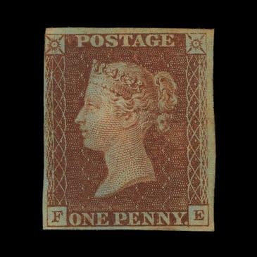TUT6687 - GB QV 1d. Red-brown Very Blue Paper F o.g.