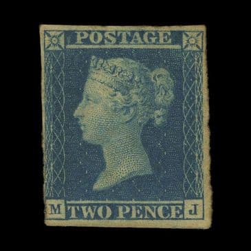 TUT6688 - GB QV White Lines 2d. Blue Unused Plate 3