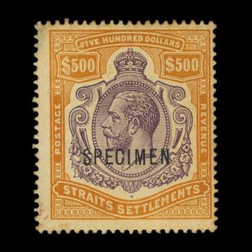 TUT6694 - Malaya - Straits Settlements - KGV Wmk. MSCA $500 O.G. UM NH SPECIMEN
